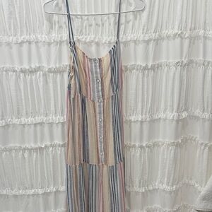 Striped Multicolor Spaghetti Strap Dress